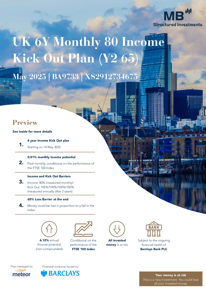 Plan Brochure - UK 6Y Monthly 80 Income Kick Out Plan (Y2 65) - BA9542 thumbnail
