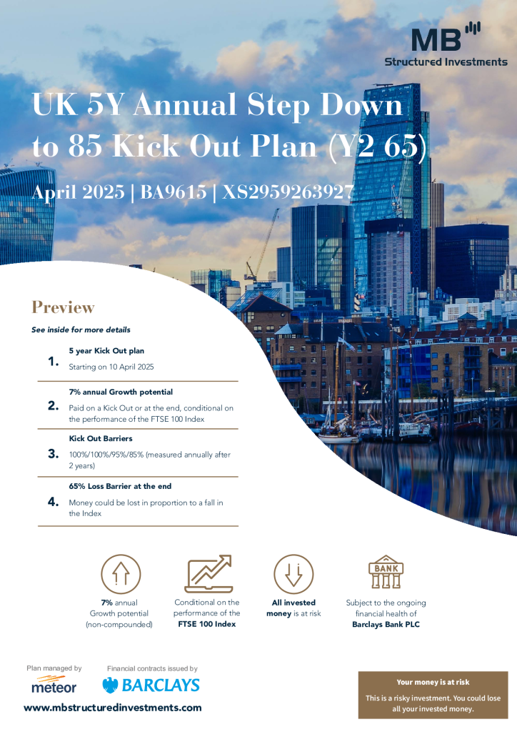 Plan Brochure - UK 5Y Annual Step Down to 85 Kick Out Plan (Y2 65) - BA9615 thumbnail